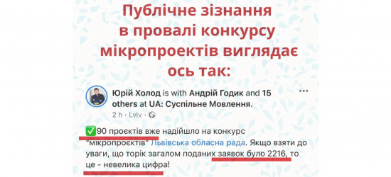 Керівництво облради публічно визнає провал конкурсу мікропроєктів | Блог Олександра Ганущина