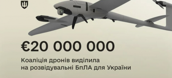 Коаліція дронів виділила 20 млн євро на розвідувальні безпілотники для України