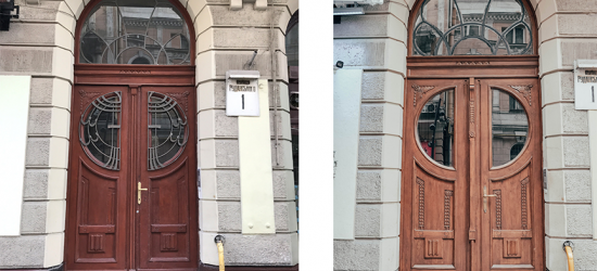 На вул. Руданського за понад 50 тис. грн відновили історичні двері (ФОТО)