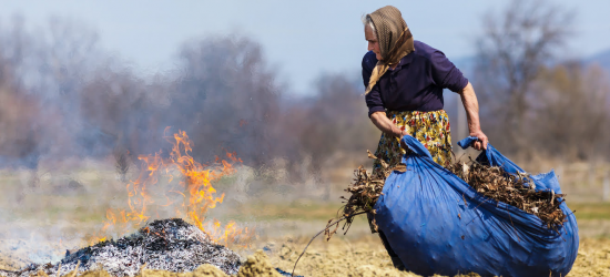 У Львівському районі опіки отримала жінка, яка спалювала суху траву